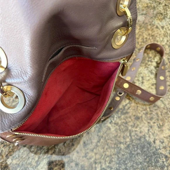 Hammitt Two Tone Large Brown Reversible Montana Crossbody Bag with Gold Accents - Picture 7 of 9